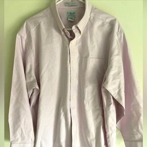 LL BEAN Wrinkle Free Traditional Fit Size 17.5-33 Light Purple